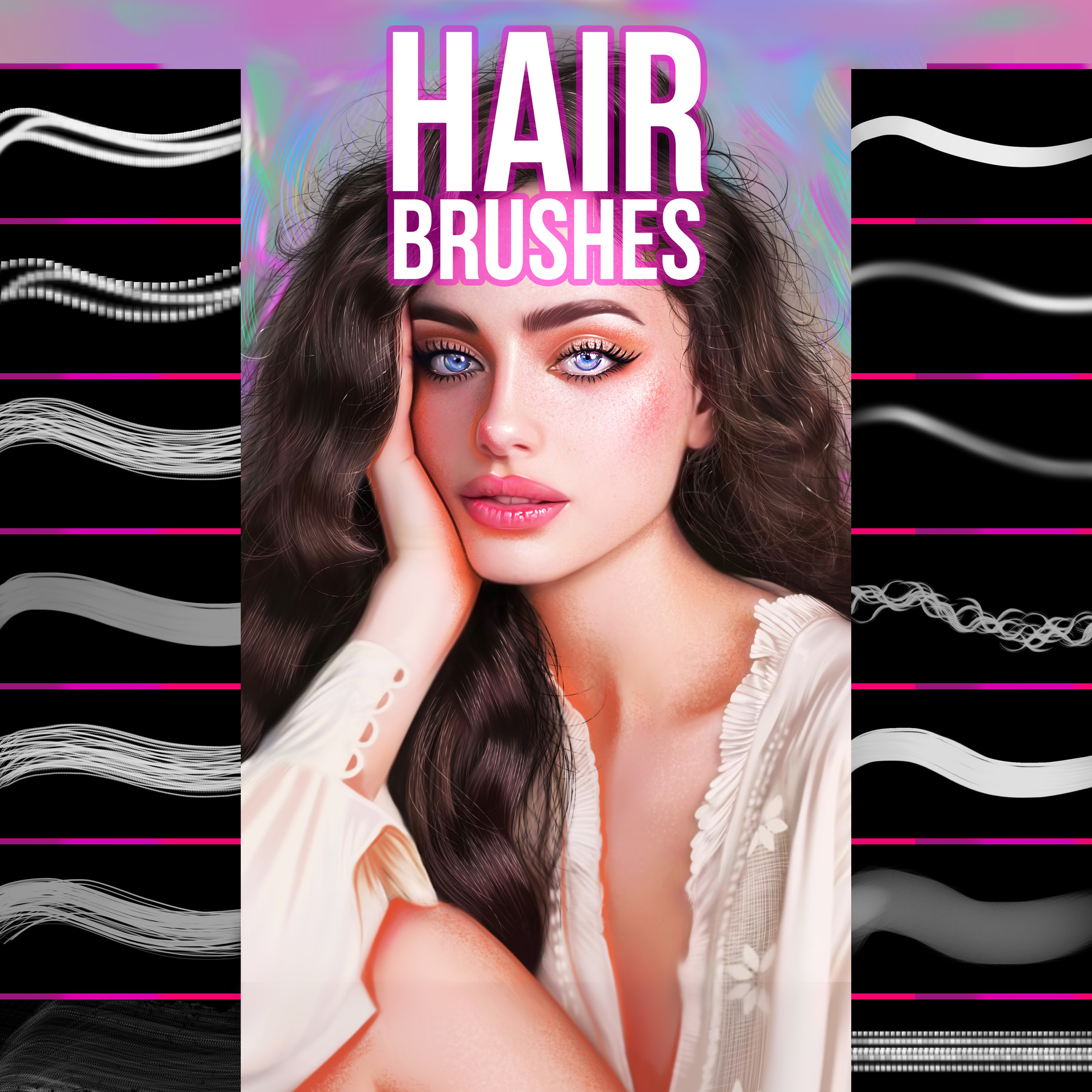 ArtStation - Hair Brushes for Photoshop | Brushes