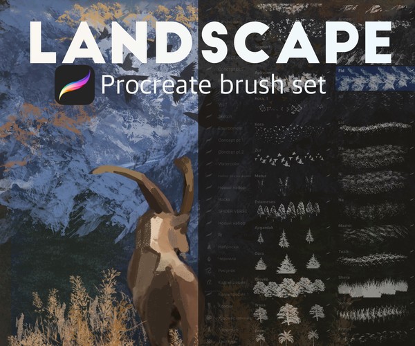 ArtStation 31 Landscape Procreate Brushes Brushes
