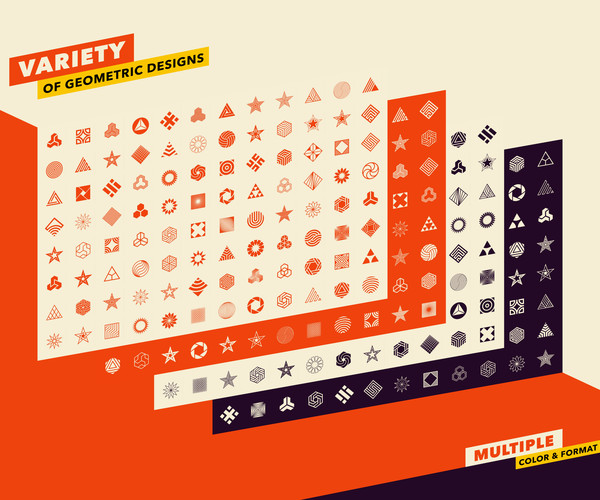 ArtStation - 96 Abstract Logo Marks and Geometric Shapes Collection ...