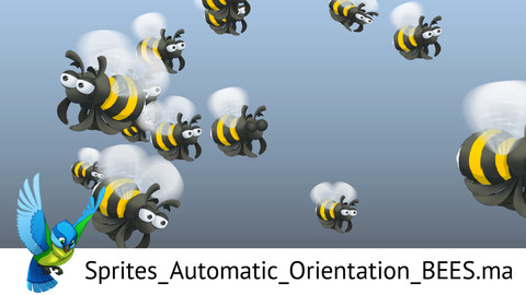Swarm of bees. Maya nParticle Preset (animated sprites).