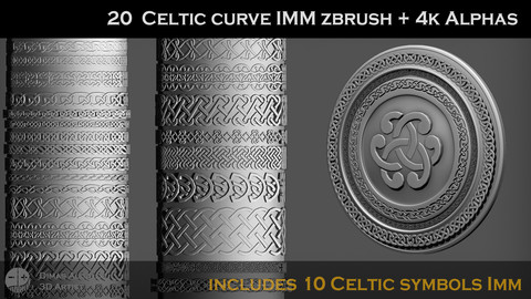 🐗 🪓  20  Celtic / Viking curve IMM zbrush + 4k Alphas