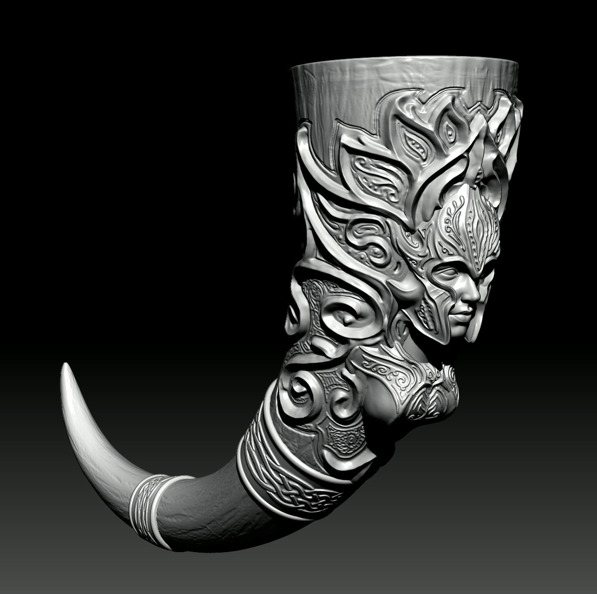 Viking Valkyrie Drinking Horn