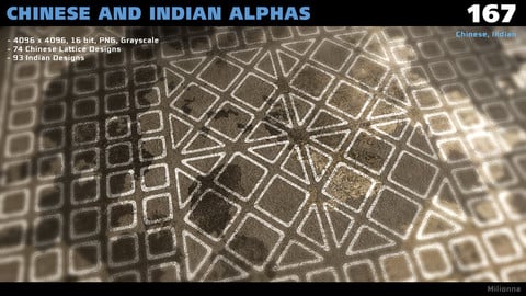 160+ Chinese and Indian ALPHAS (Substance, PNG)