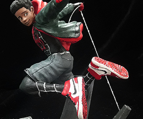 Artstation Spiderman Into The Spiderverse Miles Morales Statue 3d 9849