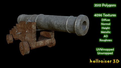 Cannon - PBR - Old Textured