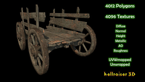 Wheel Cart - PBR - Textured