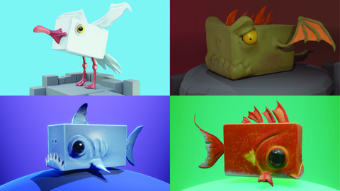 Stylized Creatures PACK Low-poly