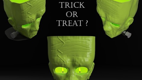 Halloween - 3D Franky Tealight Holder_ Just 3D Print!