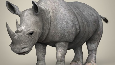 Low Poly Rhinoceros 3D Model