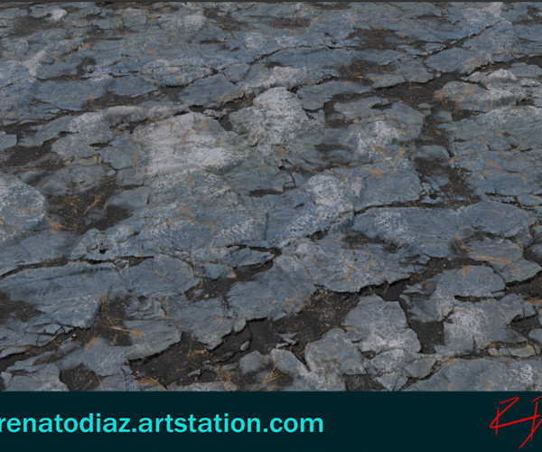 ArtStation - Snowy Puddle Rock 4k material | Game Assets