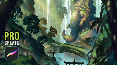 Steps to Ganesha (Procreate & Photshop Files, 2 Videos, 1 Full Res. Image, 1 GIF, Info on Brushes)