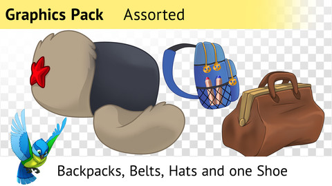Graphics Pack—Backpacks, Belts, Hats And One Funny Shoe