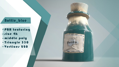 PBR OLD Bottles Low-poly 3D model