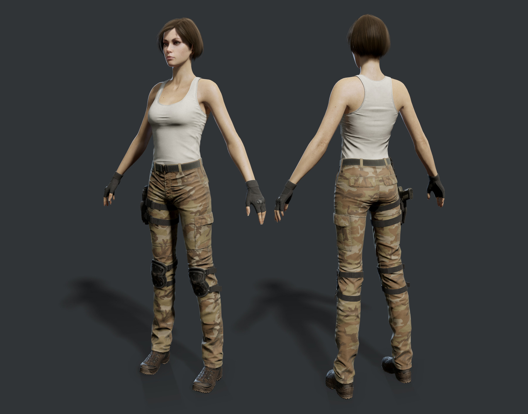 ArtStation - Female Soldier | Game Assets