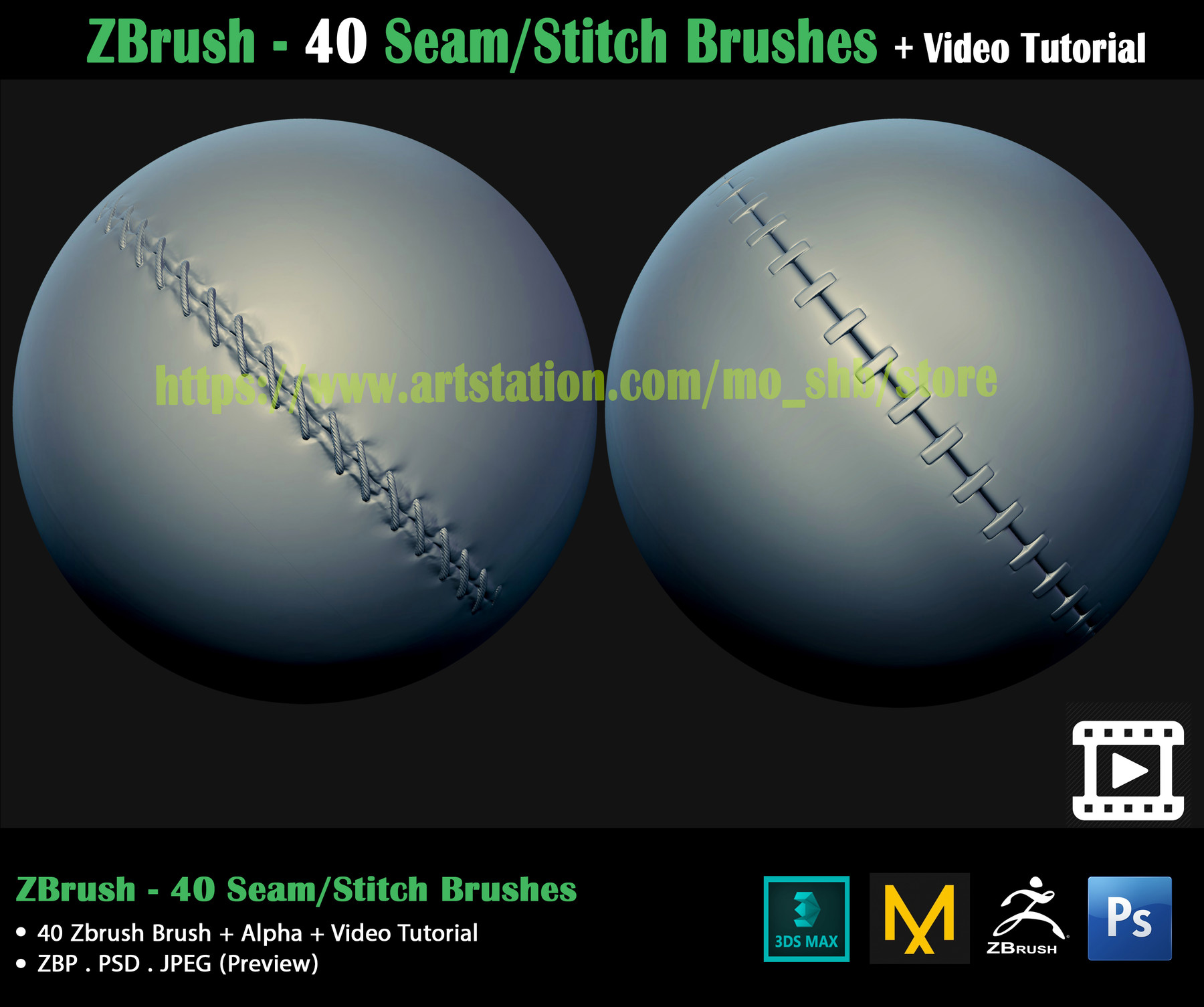 stitch brushed zbrush