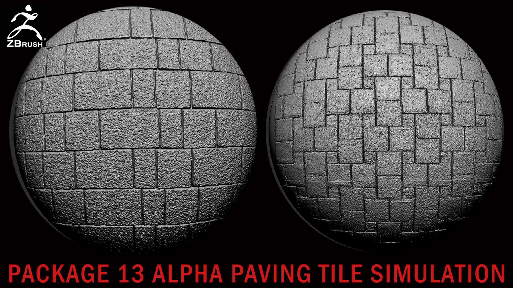 ArtStation PACKAGE 13 ALPHA PAVING TILE SIMULATION Brushes