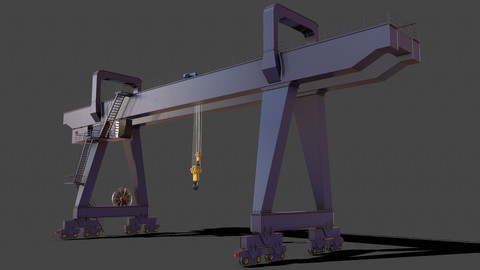 PBR Double Girder Gantry Crane V2 - Blue Dark