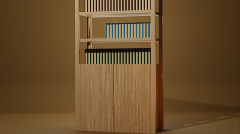 Wooden modern bookshelf