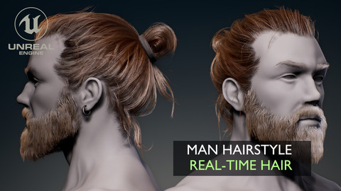 Real-Time Man Hair (Hairstyle, Beard, Eyebrows for Games)