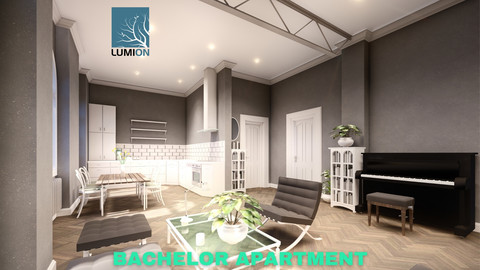 Bachelor Studio Apartment Scene - Lumion - Low Poly