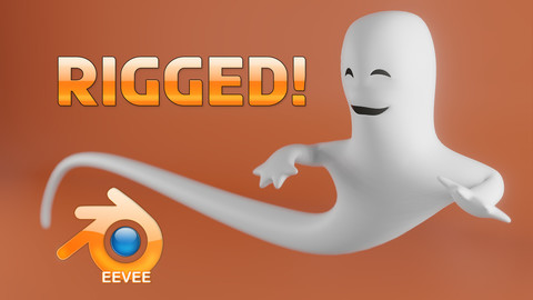 Low Poly Cartoon Ghost | Rigged | Blender 2.83x