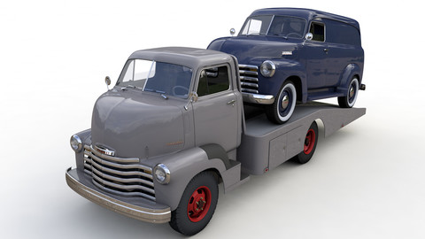 CHEVY COE TOW TRUCKER 1949 and 3100 PANEL TRUCK 1951