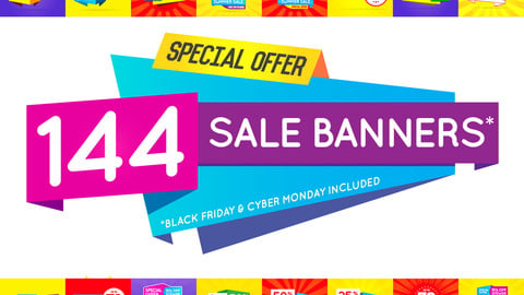 144 Awesome Sale Banners Shape