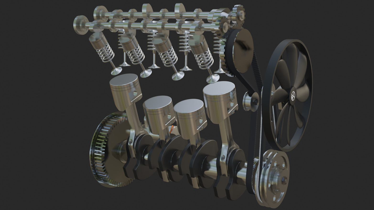 ArtStation - In-Line 4, V8 and Radial Engine | Resources