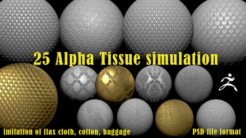 25 alpha with imitation of tissue