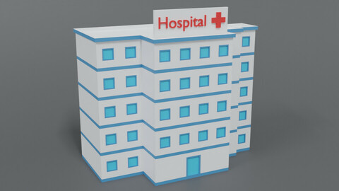 Low Poly Cartoon Hospital