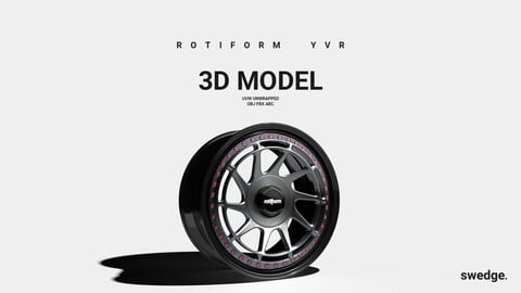 Rotiform YVR Wheel Rim // 3D Model, Unwrapped