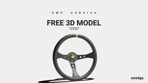 OMP Corsica Steering Wheel // Free 3D Model, Unwrapped