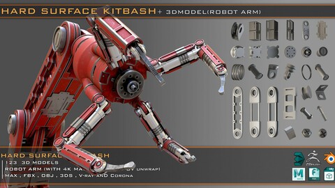 Hard Surface Kitbash+ROBOT ARM-OM