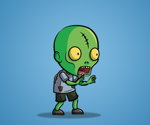 ArtStation - Scar Forehead Zombie 2D Character Sprite | Game Assets