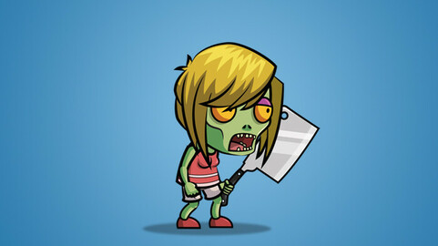 Meat Clever Zombie Wife 2D Character Sprite