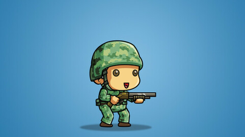 Tiny U.S Soldier 2D Character Sprite