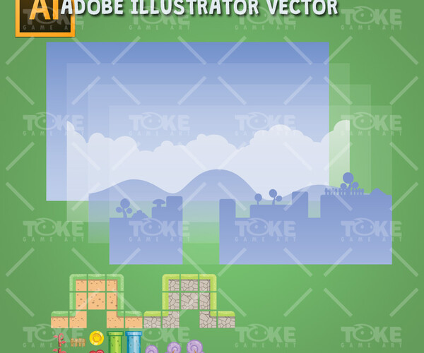 ArtStation - Fantasy Village 2D Side scroller Game Tileset | Game Assets