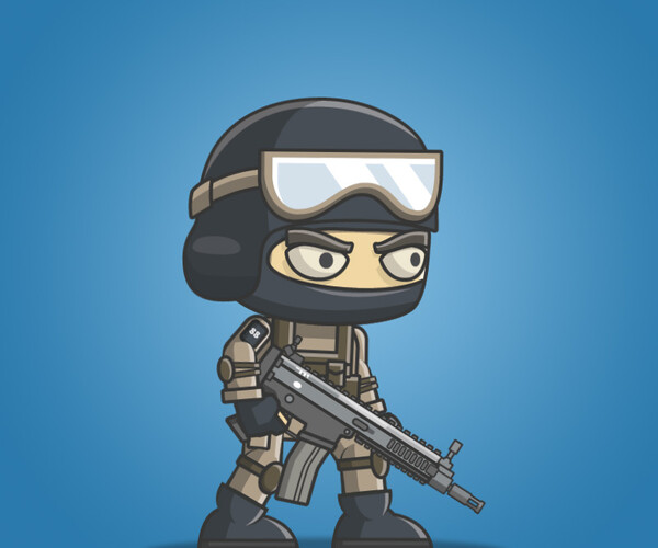 ArtStation - Mike The Counter Terrorist 2D Character Sprite | Game Assets