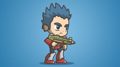 Joe From The Metro Squad 2D Character Sprite