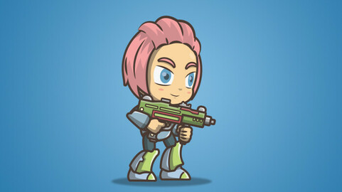 Joana From The Metro Squad 2D Character Sprite