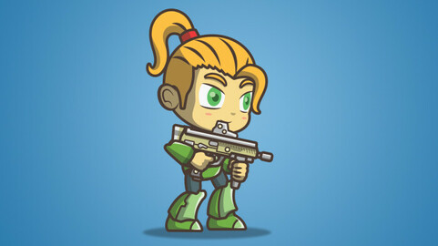 Karen From The Metro Squad 2D Character Sprite