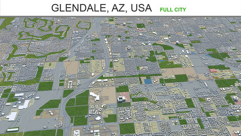 Glendale city AZ USA 3d model 80km