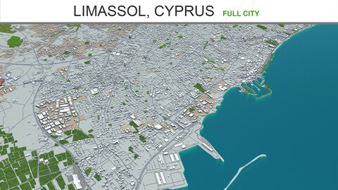 Limassol city Cyprus 3d model 40km