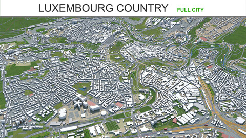 Luxembourg Country city 3d model 140 km