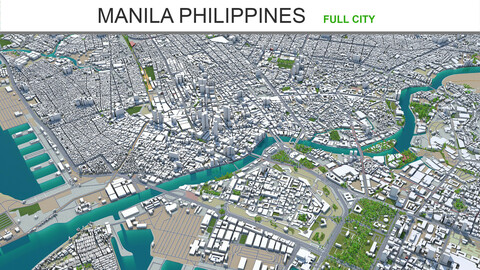 Manila city Philippines 3d model 30km