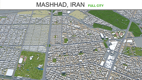 Mashhad city Iran 3d model 50km