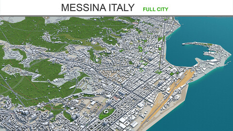 Messina city Italy 3d model 150km