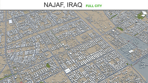 Najaf city Iraq 3d model 30km
