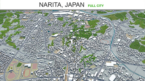 Narita city  Japan 3d model 40km