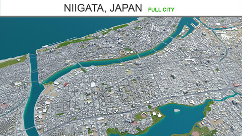 Niigata city  Japan 3d model 70km